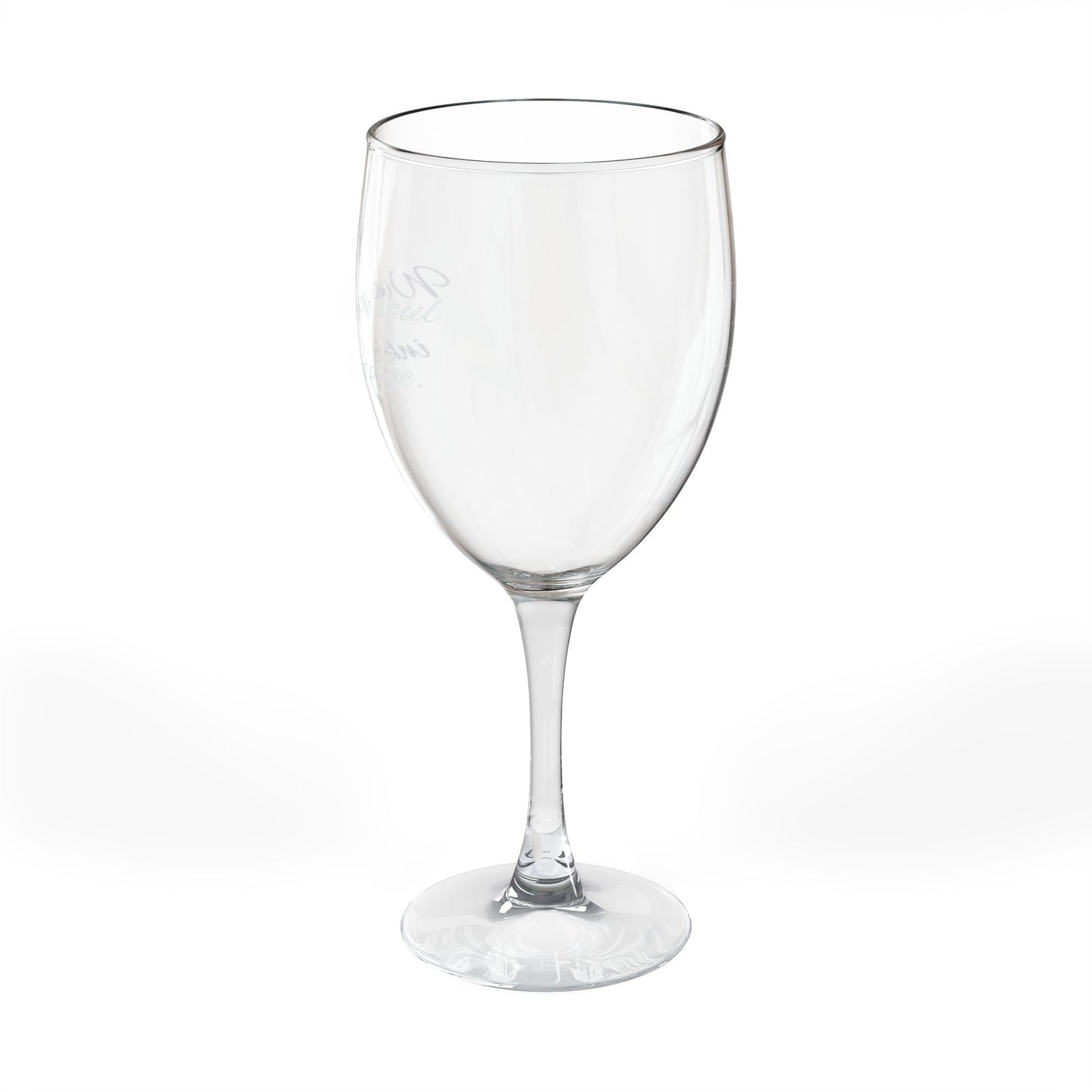 Engraved 10.5oz Wine Glass — "Wine for the Soul, Wine for the Party"