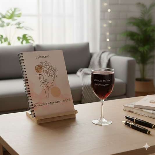 Floral Line Art Journal — "Discover Your Inner World" Spiral Notebook