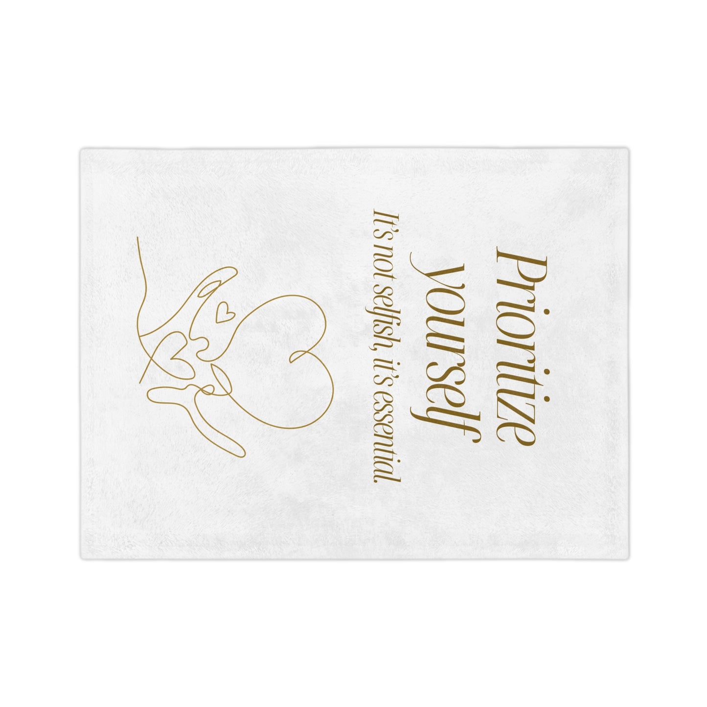 Prioritize Yourself Blanket — Motivational Velveteen Microfiber Throw