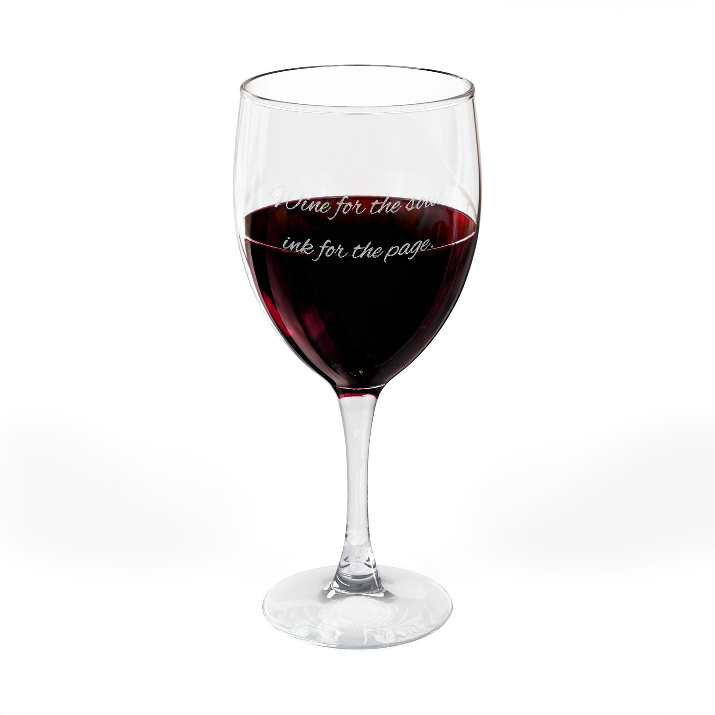 Engraved 10.5oz Wine Glass — "Wine for the Soul, Wine for the Party"