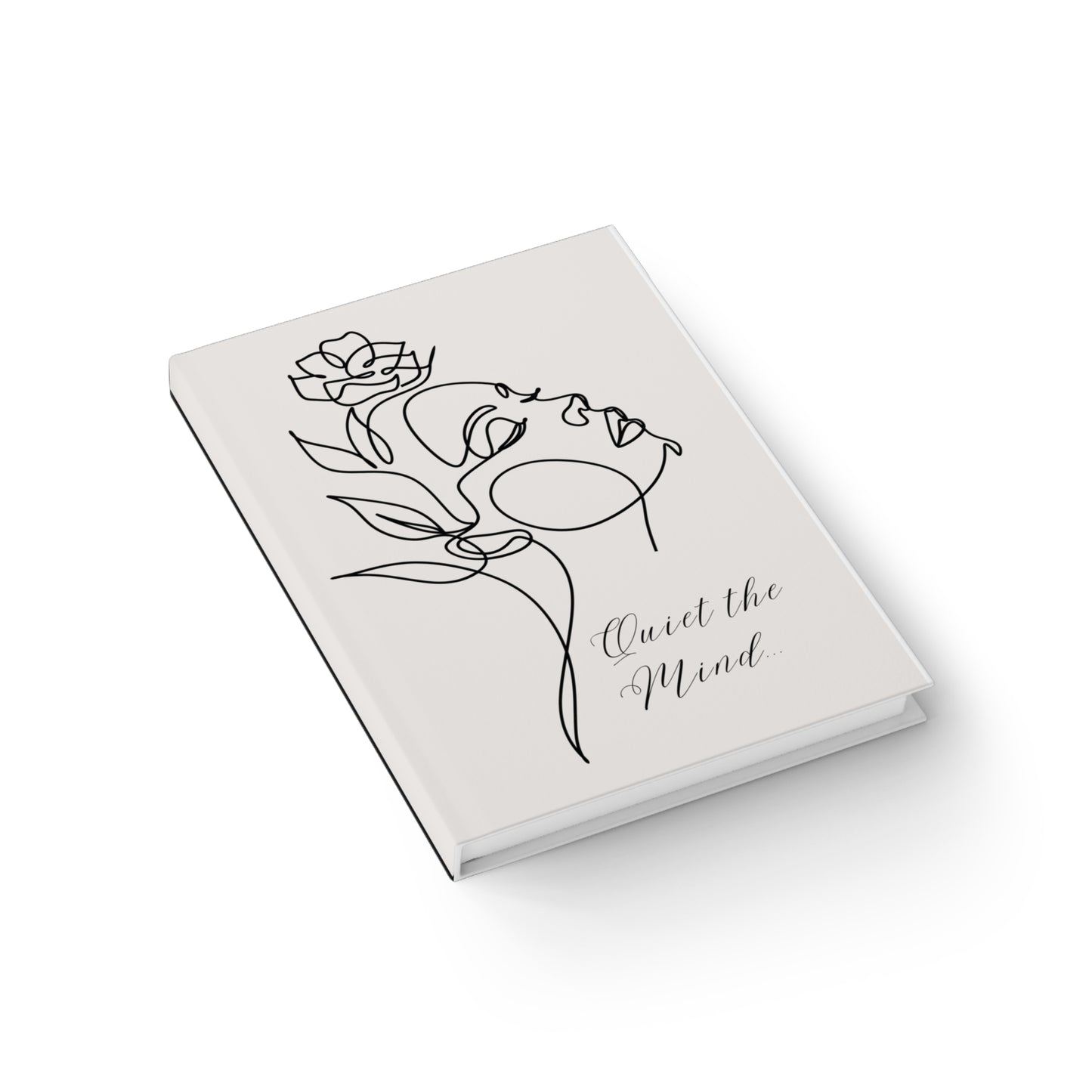 Minimal Line Art Journal — "Quiet the Mind" Ruled Notebook