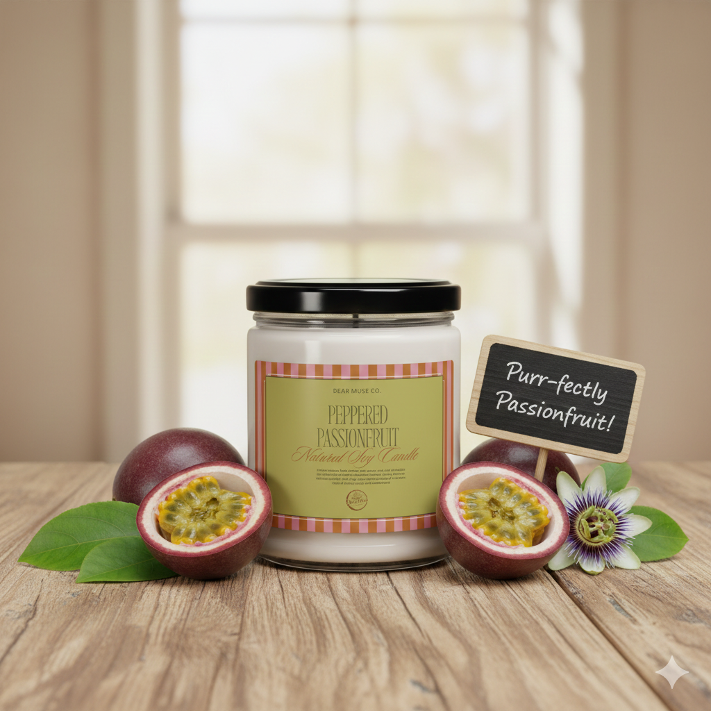 Peppered Passionfruit Scented Soy Candle — 9 oz Jar