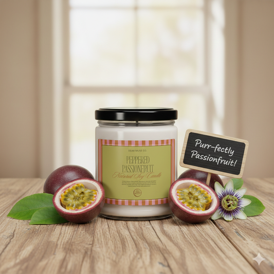 Peppered Passionfruit Scented Soy Candle — 9 oz Jar